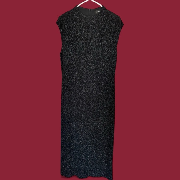 Virgo Sparkling Cocktail Dress Size 12 Black Embellished Long Dress - Picture 11 of 11